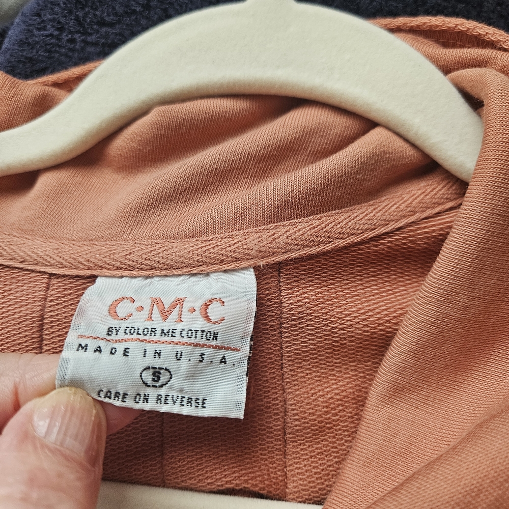 Color Me Cotton Alissa Duster Coat Rust Orange Asymmetrical Lagenlook Small - Picture 8 of 8